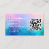 Salon Spa Elegant Modern Logo QR Code Visitekaartje (Voorkant)