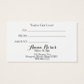 *~* Salon & Spa Event Feminine Chic Artistic Visitekaartje (Achterkant)