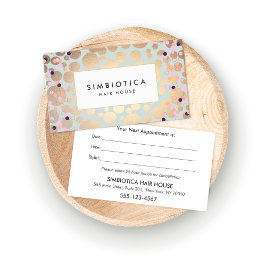 Salon Spa Faux Gold Foil Circles Appointcard Afsprakenkaartje