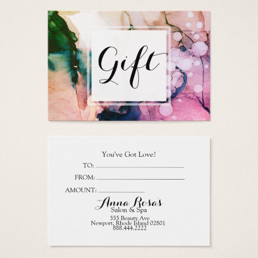 *~* Salon & Spa Feminine Chic Abstract Artistic Visitekaartje (Voorkant /achterkant)