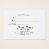 *~* Salon & Spa Feminine Chic Abstract Artistic Visitekaartje (Achterkant)