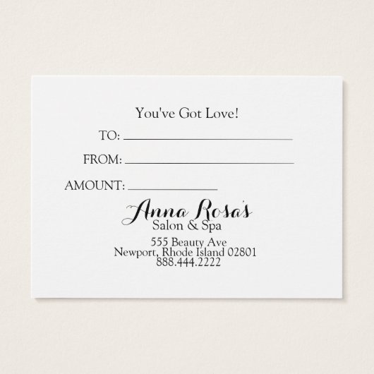 *~* Salon & Spa Feminine Chic Abstract Artistic Visitekaartje (Achterkant)