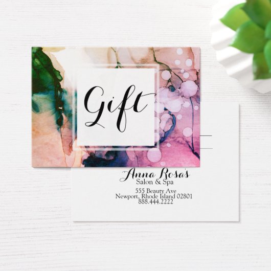 *~* Salon & Spa Feminine Chic Abstract Artistic Visitekaartje (Bureau)