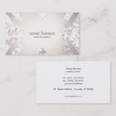 Salon & Spa Festive White Bokeh Silver Geometric Visitekaartje (Voorkant / Achterkant)