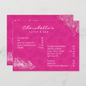 Salon Spa Floral Briefkaart Brochure Roze (Voorkant / Achterkant)