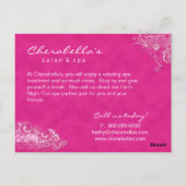 Salon Spa Floral Briefkaart Brochure Roze (Achterkant)