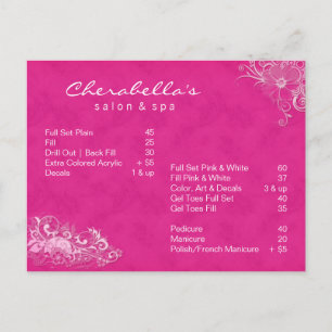 Salon Spa Floral Briefkaart Brochure Roze
