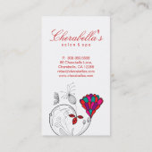 Salon Spa Floral Heart Red Colorful Visitekaartje (Achterkant)