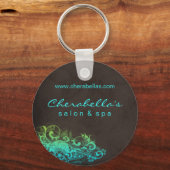 Salon Spa Floral Sleutelhanger Blue Green (Voorkant)