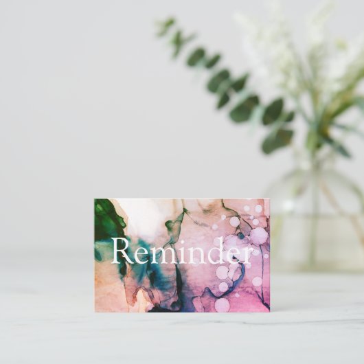 ** Salon & Spa Fuschia Chic Abstract Artistiek Afsprakenkaartje (Staand voorkant)