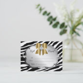 Salon Spa Gift Card Valentijns Zebra Silver Gold Kortingskaartje (Staand voorkant)