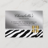 Salon Spa Gift Card Valentijns Zebra Silver Gold Kortingskaartje (Achterkant)