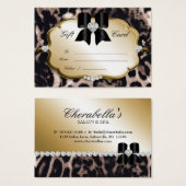 Salon Spa Gift Kaart Valentijn Leopard Gold Black (Voorkant /achterkant)