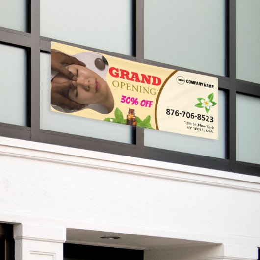 Salon & Spa Grand Opening Banner (Buitenkant Gebouw)