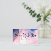 *~* Salon Spa Hair Nails Lashes Waterverf Visitekaartje (Staand voorkant)
