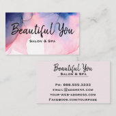 *~* Salon Spa Hair Nails Lashes Waterverf Visitekaartje (Voorkant / Achterkant)