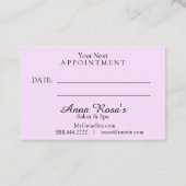 ** Salon & Spa Iridescent Folie Rainbow Paarse Afsprakenkaartje (Achterkant)