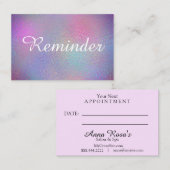 ** Salon & Spa Iridescent Folie Rainbow Paarse Afsprakenkaartje (Voorkant / Achterkant)
