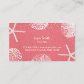 Salon & Spa Koraal Rood Strand Zeeschelpen Visitekaartje (Achterkant)