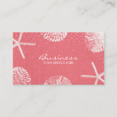 Salon & Spa Koraal Rood Strand Zeeschelpen Visitekaartje (Voorkant)