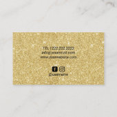 Salon & Spa Modern Navy & Gold Botanical Line Art Visitekaartje (Achterkant)