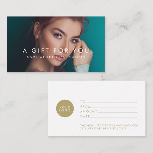 Salon Spa of Minimalistische Moderne Cadeaukaart   Aanbevelingskaartje (Voorkant / Achterkant)