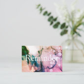 *~* Salon & Spa Peach roze Abstracte artistieke af Afsprakenkaartje (Staand voorkant)