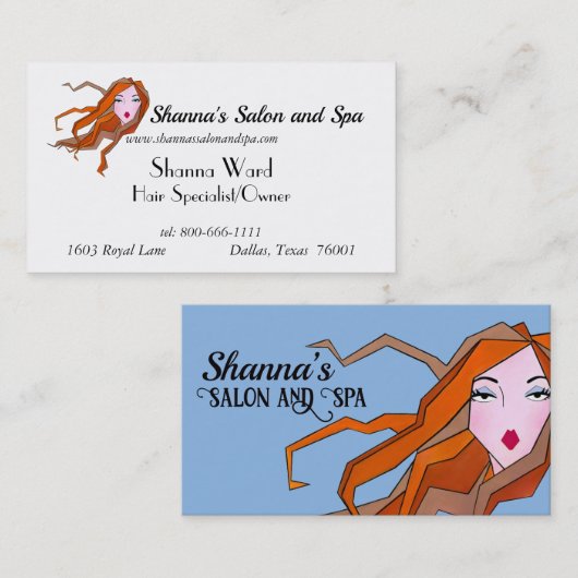 Salon/Spa/Schoonheidsdiva Visitekaartjes (Voorkant / Achterkant)
