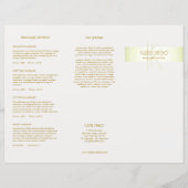 Salon Spa Service Price Menu Trivoudig Lime Green (Voorkant)