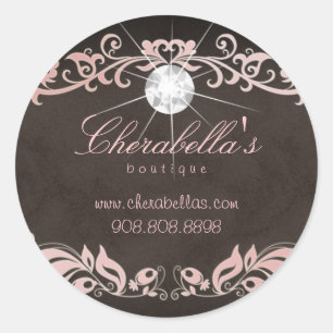 Salon spa sieraden sticker diamant roze bruin sd 2