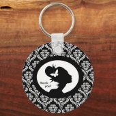 Salon Spa Sleutelhanger Butterfly Woman Silhouette (Voorkant)