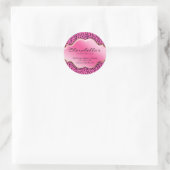 Salon Spa Sticker Roze Zwart Wit Luipaard (Tas)