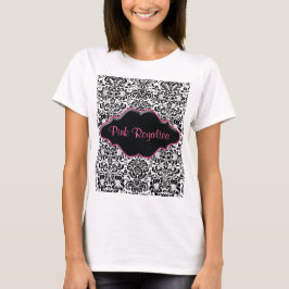 Salon Spa T Shirt Damask Black White Roze