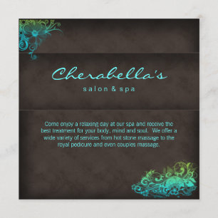 Salon Spa uitnodiging - Postcard Turq blauw groen