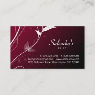 Salon Spa Visitekaartje blad zwart