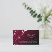 Salon Spa Visitekaartje blad zwart (Staand voorkant)