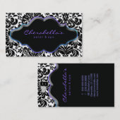 Salon Spa Visitekaartje Blue Paars Damask (Voorkant / Achterkant)