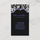 Salon Spa Visitekaartje Blue Paars Damask (Achterkant)