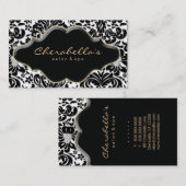 Salon Spa Visitekaartje Bronze Gold Damask (Voorkant / Achterkant)