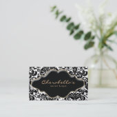 Salon Spa Visitekaartje Bronze Gold Damask (Staand voorkant)