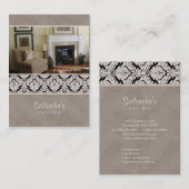 Salon Spa Visitekaartje Damask Sjabloon Beige (Voorkant / Achterkant)