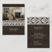 Salon Spa Visitekaartje Damask Sjabloon Brown (Voorkant / Achterkant)