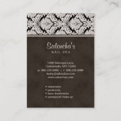 Salon Spa Visitekaartje Damask Sjabloon Brown (Achterkant)
