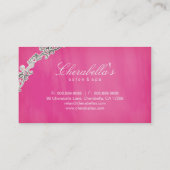 Salon Spa Visitekaartje Floral Pink Silver (Achterkant)