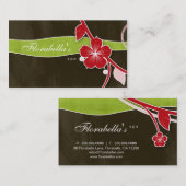 Salon Spa Visitekaartje Floral Red Brown Tropical (Voorkant / Achterkant)