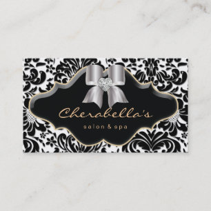 Salon Spa Visitekaartje Gold Jewel Bow Damask