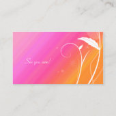 Salon Spa Visitekaartje leaf roze sinaasappel (Achterkant)