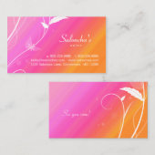 Salon Spa Visitekaartje leaf roze sinaasappel (Voorkant / Achterkant)