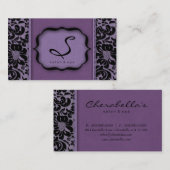 Salon Spa Visitekaartje Paars Damask Floral (Voorkant / Achterkant)