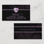 Salon Spa Visitekaartje paars hart neushoorn (Voorkant / Achterkant)